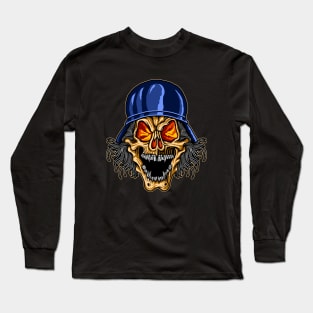 drawing army skull Long Sleeve T-Shirt